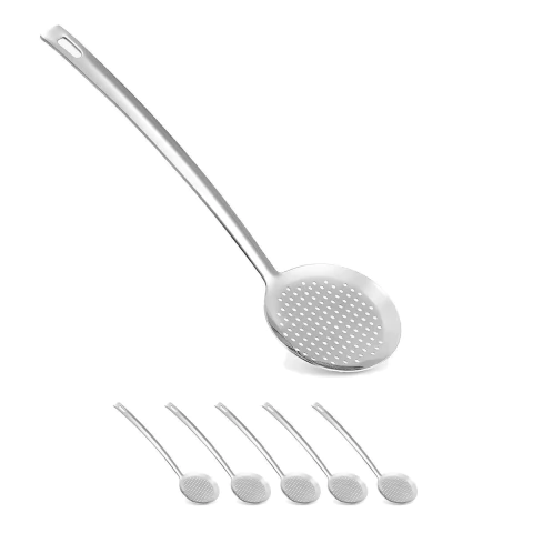 5un Escumadeira em aço inox 37cm cozinha luxo