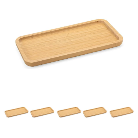 5un PETISQUEIRA RETANGULAR BAMBU 37CM BANDEJA FRIOS