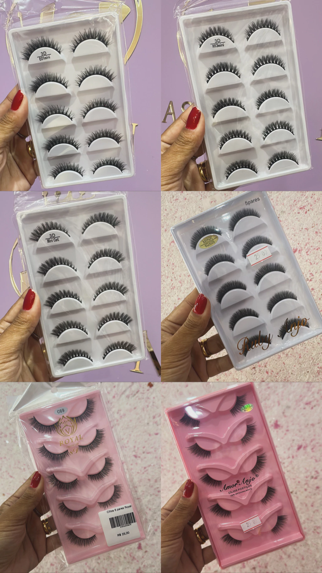 Cílios profissional 5 pares