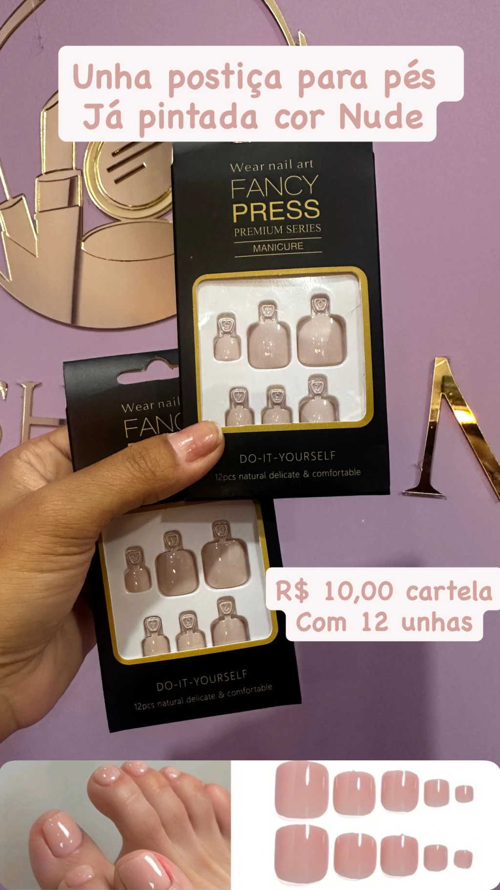 Unha postiça para Pés 12 und