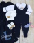 Kit Saída de Maternidade Ravi Luxo (6 Peças) - Azul Marinho