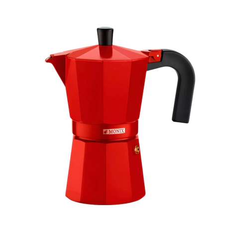 Moka Monix Vitro Rojo - 9 Tazas
