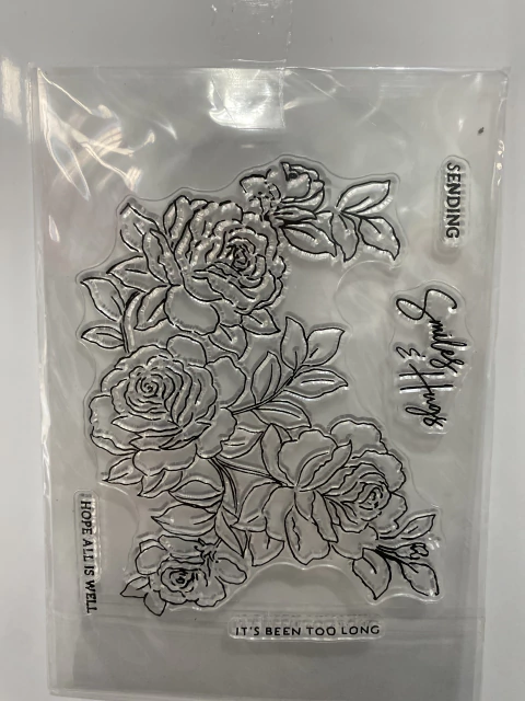 Carimbo de Silicone Flores e Frases