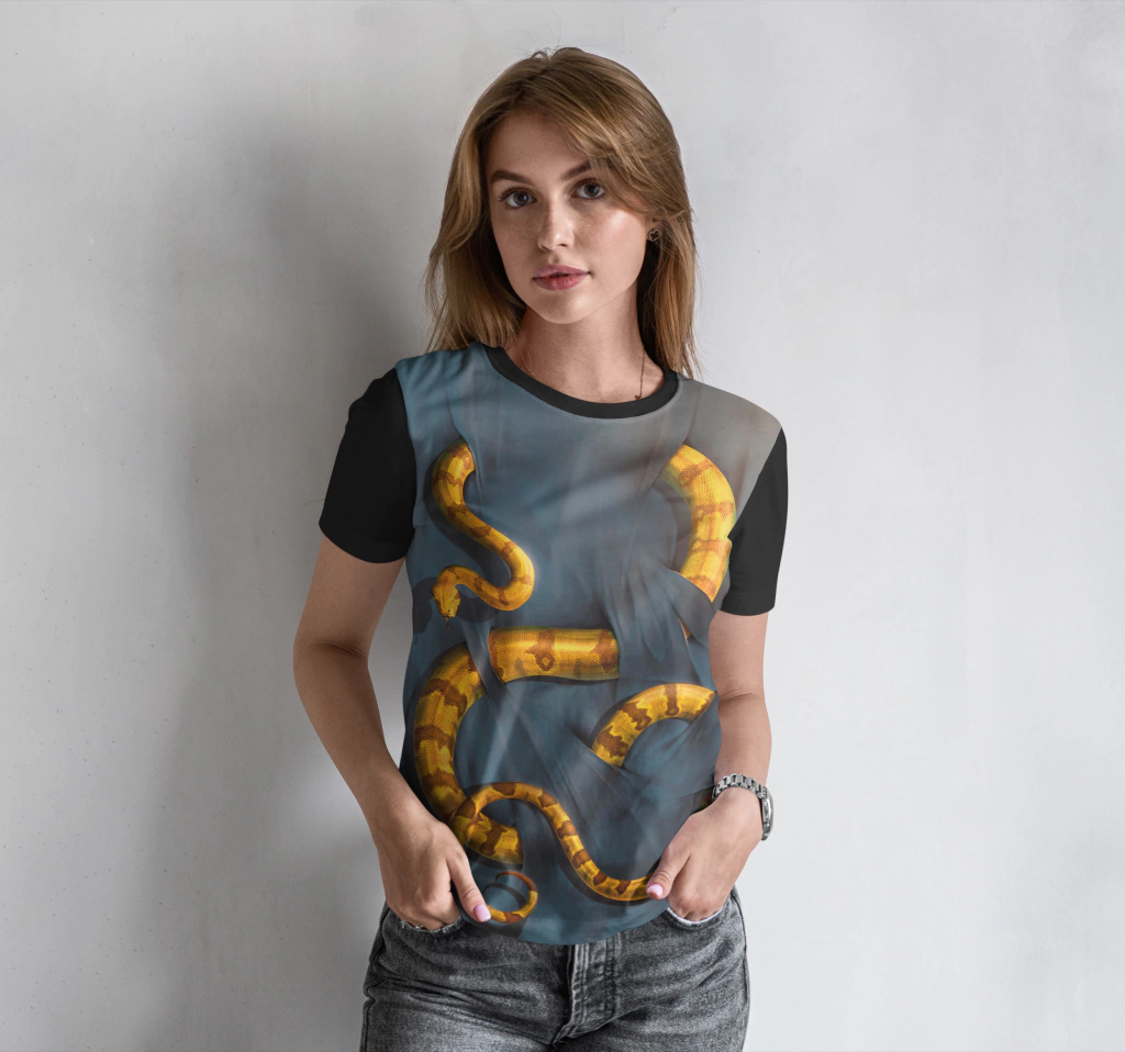 Camiseta Baby Look Feminina cobra serpente anaconda