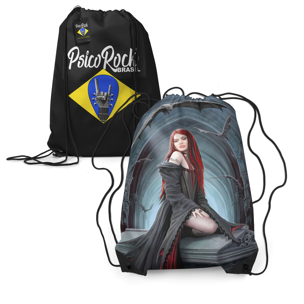 Sacochila Mochila vampira cemitério cripta