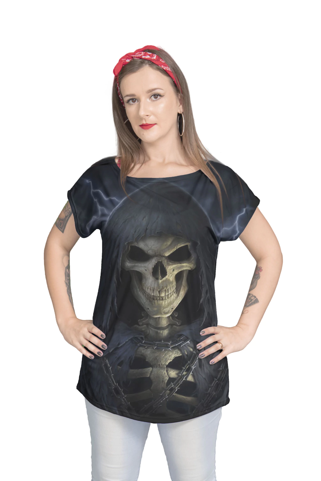 Blusa Manga Japonesa Sobre Legging caveira crânio morte ceifador
