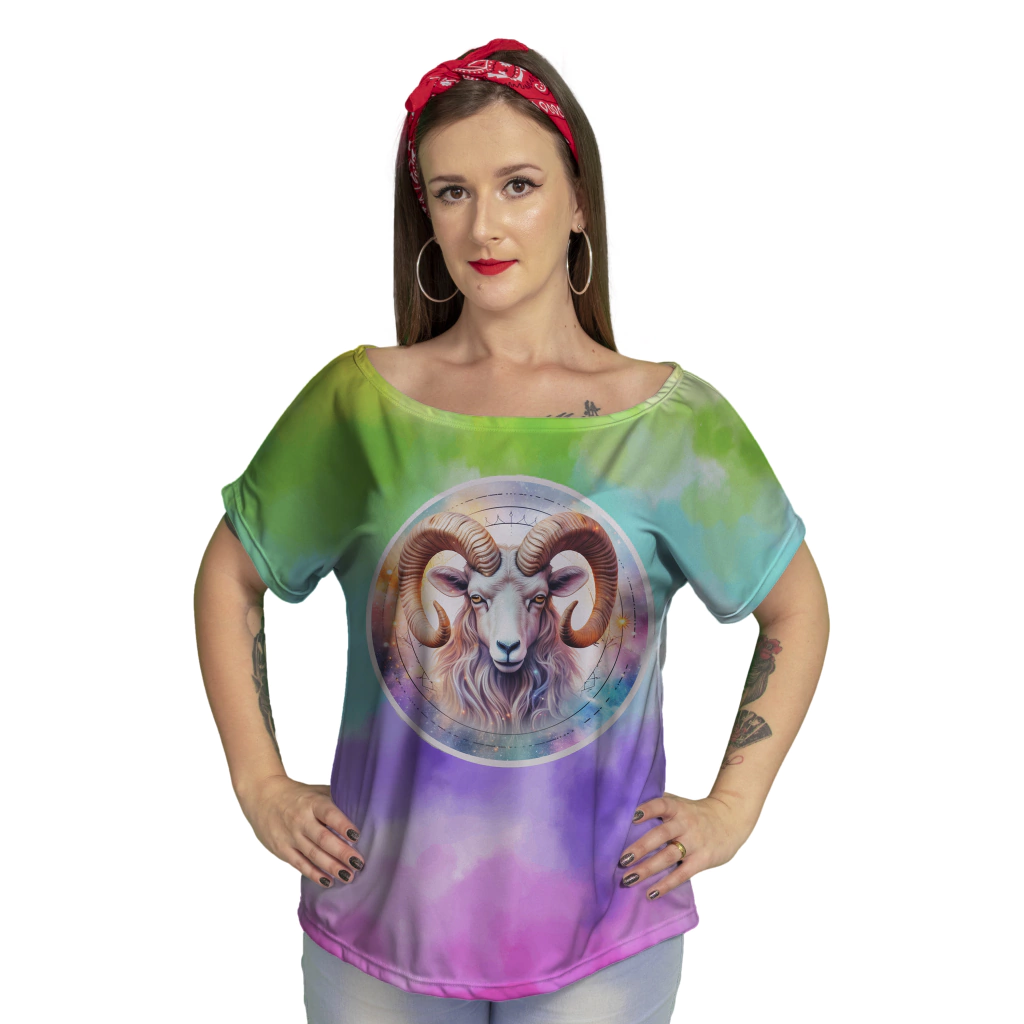 Blusa Feminina Manga Morcego Coleção Signos do Zodíaco Áries