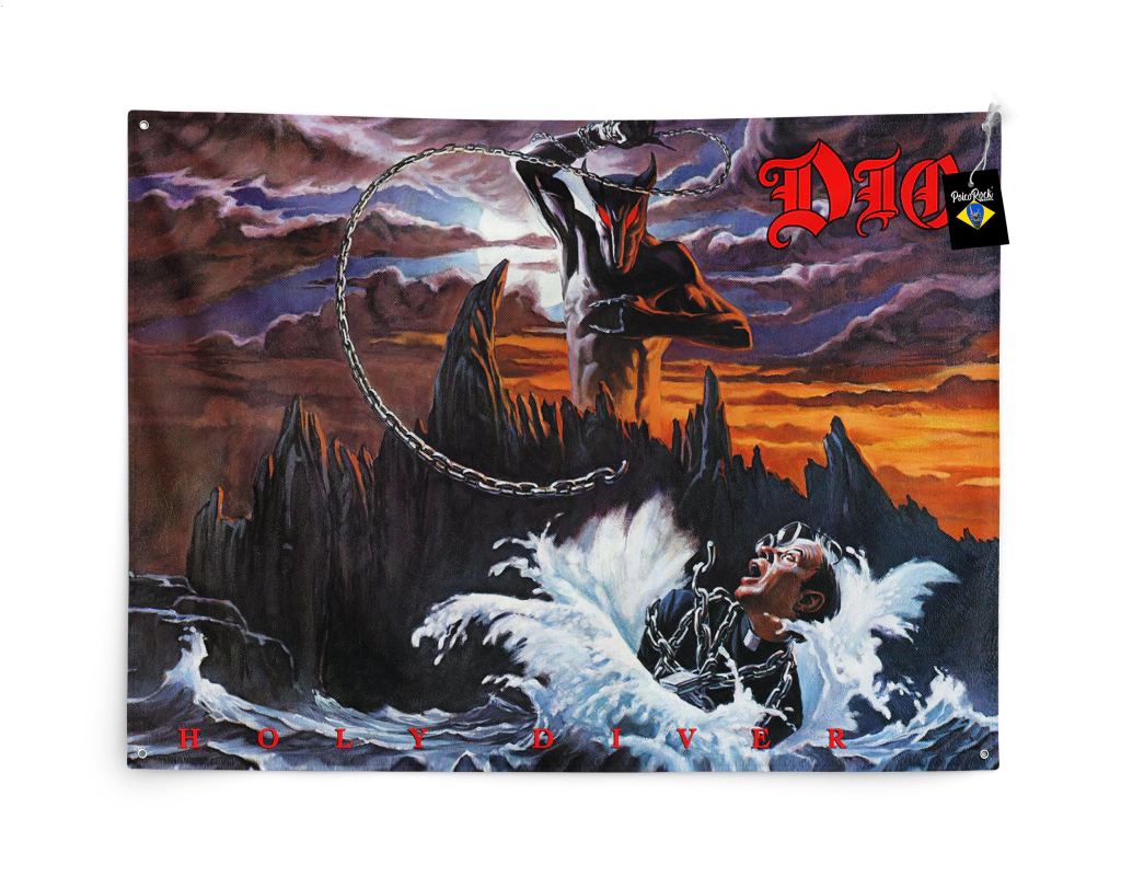 Bandeira grande decoração Holy Diver Dio