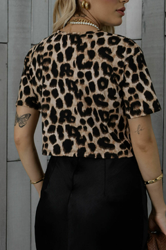 Cropped "Estampado" (Onça Bege) - comprar online