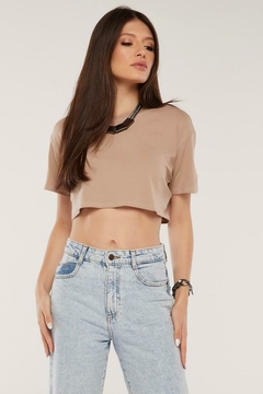 Cropped "Liso" (Cáqui) na internet