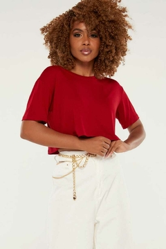 Cropped "Liso" (Marsala) - comprar online