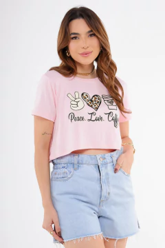 Cropped - Peace love coffe - comprar online