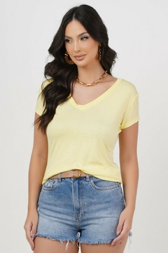 Tshirt "Gola V" (Amarelo Bebê)