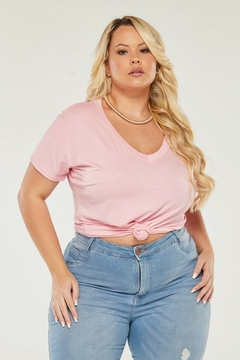 Gola V "Plus Size" (Rosa Bebê) - comprar online