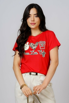 Tshirt - Peace Love Coffee - loja online