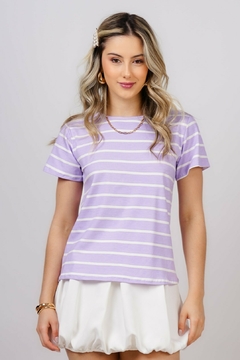 Tshirt "Estampada Listrada" (Lilás)