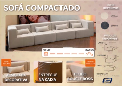 Sofá Na Caixa Compactado King Koil - Boucle Vanilla 2,61m - comprar online