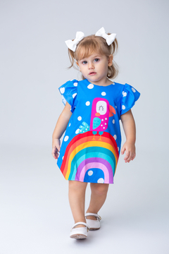 VESTIDO CRISTAL BABY AZUL PAPAGAIO (ACOMPANHA A CALCINHA) - comprar online