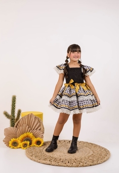 VESTIDO JUNINO FITA DOURADA