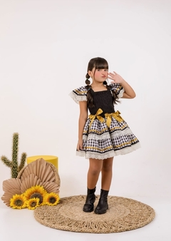 VESTIDO JUNINO FITA DOURADA - Mundo de Lila - Site Atacado 