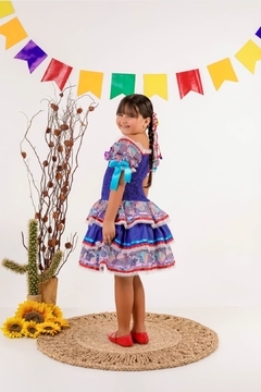 VESTIDO JUNINO AZUL - comprar online