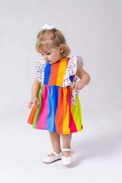 VESTIDO MASHA BABY COLOR LISTRADO - Mundo de Lila - Site Atacado 