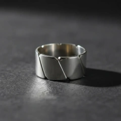 Anillo Cinta 1cm Con Lineas - Plata925 - comprar online