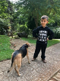 Conjunto moletom infantil Somos todos vira-latas! na internet