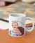 Caneca branca personalizada com ilustração e código Spotify