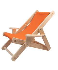 Silla de playa para niños con lona lisa naranja