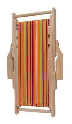 Silla de playa para niños con lona rayada multicolor café - naranja - comprar online