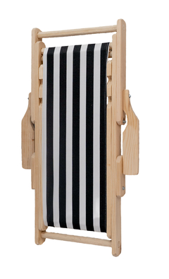 Silla de playa para niños con lona rayada negra - comprar online