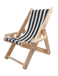 Silla de playa para niños con lona rayada negra en internet