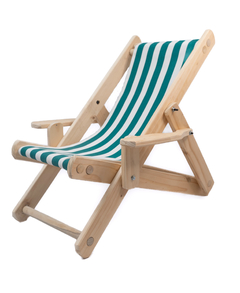 Silla de playa para niños con lona rayada verde - comprar online