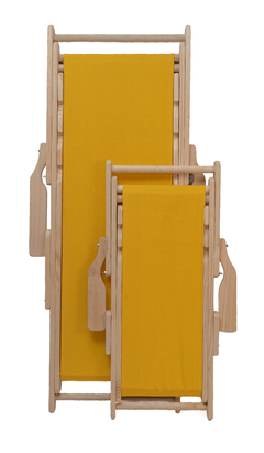 Silla de playa grande con lona lisa amarilla - Sillas y Muebles
