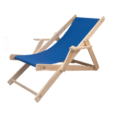 Silla de playa grande con lona lisa azul