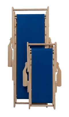 Silla de playa grande con lona lisa azul - Sillas y Muebles