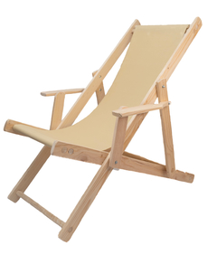 Silla de playa grande con lona lisa beige en internet