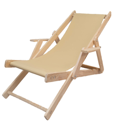 Silla de playa grande con lona lisa beige
