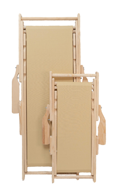 Silla de playa grande con lona lisa beige - Sillas y Muebles
