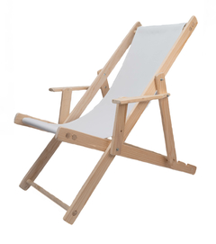 Silla de playa grande con lona lisa blanca - comprar online