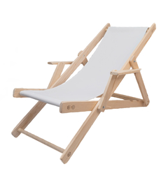 Silla de playa grande con lona lisa blanca