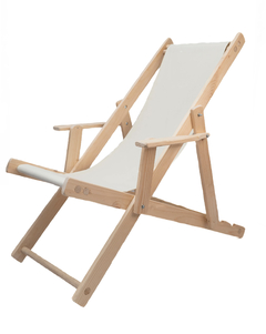 Silla de playa grande con lona lisa crudo - Sillas y Muebles