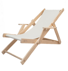 Silla de playa grande con lona lisa crudo