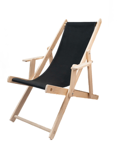 Silla de playa grande con lona lisa negra - comprar online