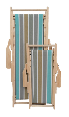 Silla de playa grande con lona rayada multicolor gris - calipso - Sillas y Muebles