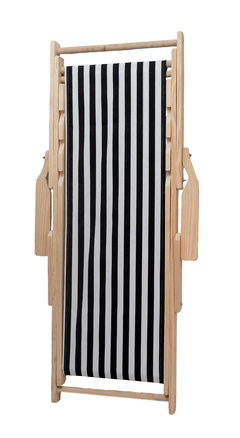 Silla de playa grande con lona rayada negra - comprar online