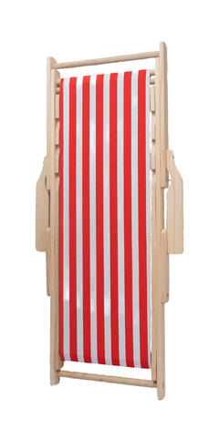 Silla de playa grande con lona rayada roja - comprar online