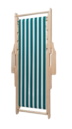 Silla de playa grande con lona rayada verde - Sillas y Muebles