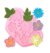 Molde de Silicona Flores y Hojas Chatas